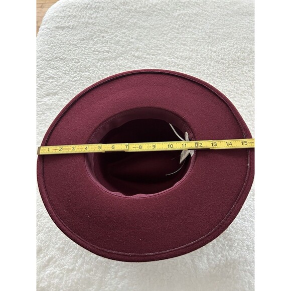 Free People Hat Burgundy Clean Slate Felt Western Alabaster Classic One Size New main image 9